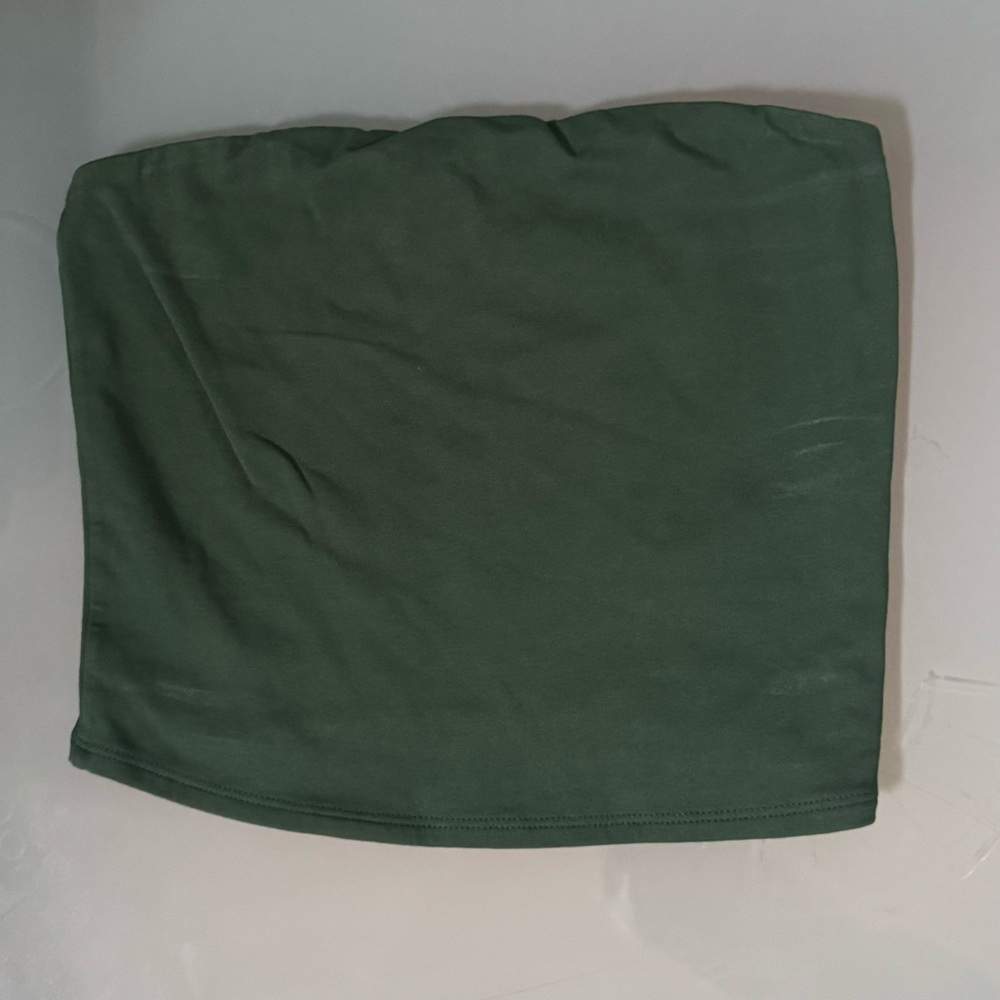 Garage Green Strapless Crop Top
